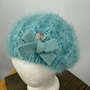 Betsey Johnson sequined  "Bow-Nanza" or "Fuzzy Wuzzy" collections, knit beret,